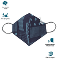 Hyzinik Anti-Viral Reusable Comfortable Face Mask Sky Blue Triangle Shape Print with Pouch thumbnail