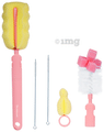 Buddsbuddy 5 in 1 Ultima Baby Feeding Bottle, Nipple, Straw Brush Cleaner Pink thumbnail
