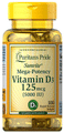 Puritan's Pride Sunvite Mega-Potency Vitamin D3 125mcg Rapid Release Softgel thumbnail