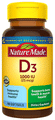 Nature Made Vitamin D3 (Cholecalciferol) 1000IU | Softgel for Healthy Bones, Teeth, Muscles & Immunity thumbnail