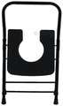 Fidelis Adjustable U Shaped Back Rest Commode Stool without Pot Universal Black thumbnail