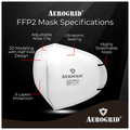 Aerogrid FFP2 6 Layer BIS Certified Premium N95 Mask White with Adjustable Blue Head Loop thumbnail