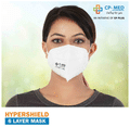 CP-Med N95 FFP2 Hypashield 6 Layers Anti-Bacterial Mask with Earloop Universal White thumbnail