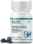 Inlife Spirulina Tablet 500 mg | Green Superfood Supplement | Nutritional Supplement Protein Fiber Antioxidants