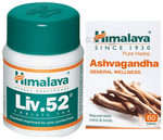 Himalaya Wellness Pure Herbs Ashvagandha Tablet (60) & Himalaya Liv. 52 Tablet (100)