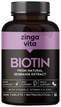 Zingavita Biotin Tablet with Zinc, Vitamin C & E | For Hair, Skin & Nail Health | Mineral & Vitamin Support