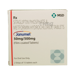 Janumet 50mg/500mg Tablet: View Uses, Side Effects, Price and ...