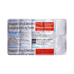 Vildapride M 500mg 50mg Tablet View Uses Side Effects Price And Substitutes 1mg