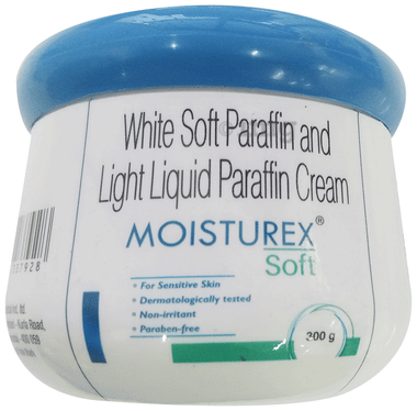 Moisturex White Soft Paraffin & Light Liquid Paraffin Cream | Paraben Free | Derma Care | Face Care Product for Extreme Dryness