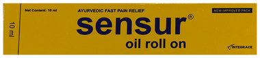 Sensur Ayurvedic Fast Pain Relief Oil Roll On | For Headache, Cold, Nasal Congestion, Neck, Body & Joint Pain Relief