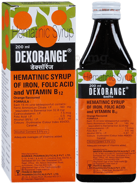 Dexorange Hematinic Syrup with Iron, Folic Acid & Vitamin B12
