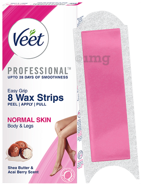 Veet Professional Waxing Strips Kit, 8 Strips for Normal Skin