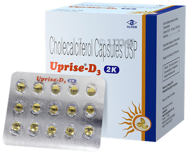 Uprise-D3 Cholecalciferol 2K Soft Gelatin Capsule | For Bone & Joint Health