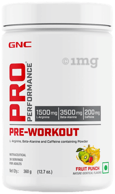 GNC Pro Performance Pre-Workout Powder Fruit Punch GNC Pro Performance Pre-Workout Powder Fruit Punch