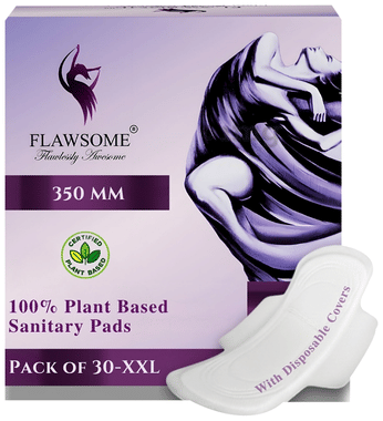 Flawsome Plant Based Sanitary Pad | Breathable, Soft Touch, Heavy Flow Support XXL Flawsome Plant Based Sanitary Pad | Breathable, Soft Touch, Heavy Flow Support XXL