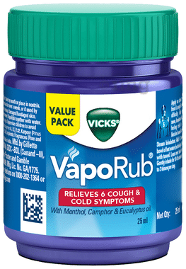 Vicks Vaporub Balm with Menthol, Camphor & Eucalyptus Oil | Relieves 6 Symptoms of Cough & Cold | Goodness of Ayurveda