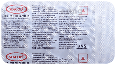 Seacod Cod Liver Oil Capsule | Omega-3, Vitamins D & A | Immune & Heart Health