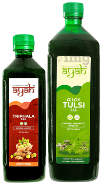 Ayah Combo Pack of Triphala Ras (500ml) & Giloy Tulsi Ras (1000ml) Ayah Combo Pack of Triphala Ras (500ml) & Giloy Tulsi Ras (1000ml)