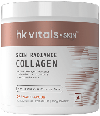 HK Vitals Skin Radiance Skin Collagen | Powder with Vitamin C, E & Biotin | Orange