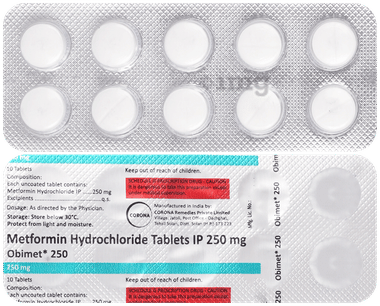 Obimet 250mg Tablet
