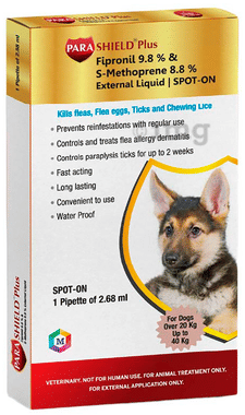 Para Shield Plus Spot-On Liquid for Dogs Over 20 Kg Upto 40 Kg