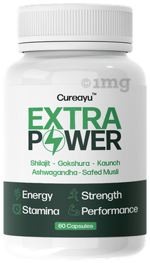 Cureayu Extra Power Capsule | Boosts Testosterone Levels & Stamina | With Shilajit & Safed Musli Capsule