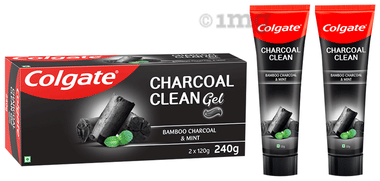 Colgate Charcoal Clean Toothpaste Bamboo Charcoal and Wintergreen Mint for Clean Mouth (120gm Each)