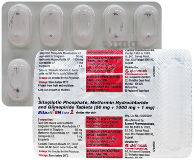Sitazit GM Forte 50mg/1mg/1000mg Tablet