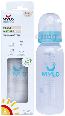 Mylo Feeding Bottle Feels Natural for New Born Baby Anti Colic & BPA Free Medium Nipple Sky Blue Mylo Feeding Bottle Feels Natural for New Born Baby Anti Colic & BPA Free Medium Nipple Sky Blue