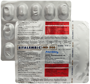Sitalembic MD 10mg/500mg/100mg Tablet