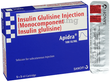 Apidra 100IU Cartridge (3ml Each)