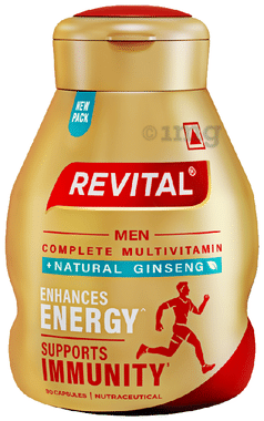 Revital H Men Multivitamin with Natural Ginseng for Immunity, Strong Bones & Energy