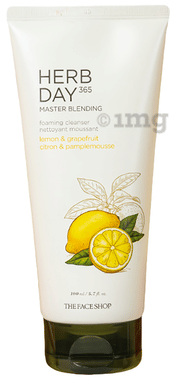 The Face Shop Herb Day 365 Foaming Cleanser - Lemon & Grapefruit, Face Wash With Vitamin C & Glycolic Acid For Brighter & Glowing Skin