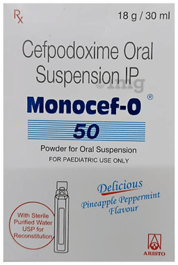 Monocef-O 50 Oral Suspension Delicious Pineapple Peppermint