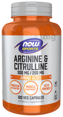 Now Foods Arginine & Citrulline 500mg/250mg Capsule