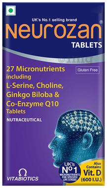 Neurozan Tablet with Serine, Choline, Gingko Biloba & Coenzyme Q10 | Gluten Free