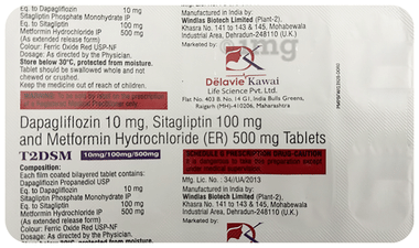 T2DSM 10mg/500mg/100mg Tablet ER