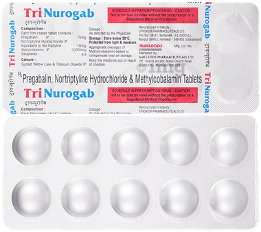Trinurogab 75mg/10mg/1500mcg Tablet
