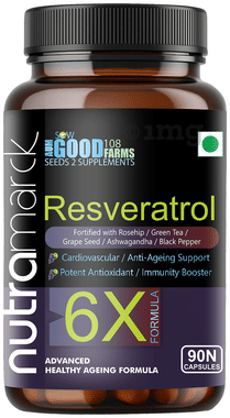 NutraMarck Resveratrol 6X Capsule | Powerful Antioxidant for Heart Health & Anti-Ageing