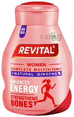 Revital H Woman Tablet with Multivitamins, Calcium, Zinc & Natural Ginseng | For Daily Immunity, Strong Bones & Energy