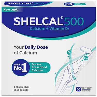 Shelcal 500 Calcium+Vitamin D3 Tablet | For Bones, Joints, Muscles Care | Supports Immunity | Daily Mineral Blend