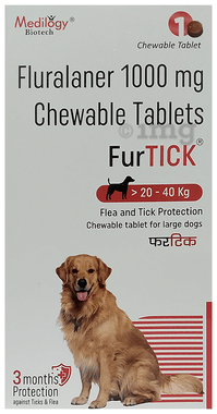 FurTICK Fluralaner 1000 mg Chewable Tablet For Dogs (>20-40kg)