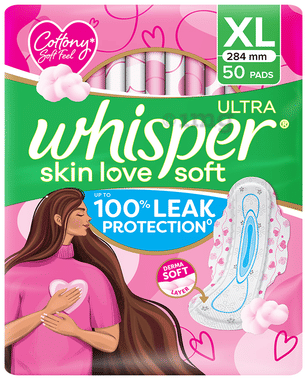 Whisper Ultra Skin Love Soft Sanitary Pads for Women XL