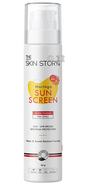 The Skin Story Moringa Face Sunscreen SPF 50+ PA+++ UVA UVB Protection, Water & Sweat Resistant & Non-Sticky
