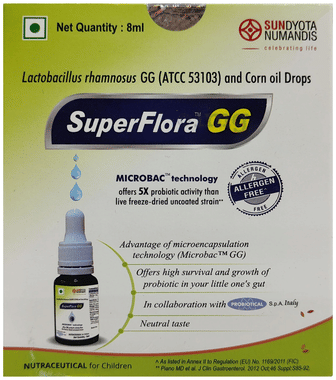 Superflora GG Oral Drops | Probiotic Support For Children | Neutral Taste | Supports Gut Health & Immunity
