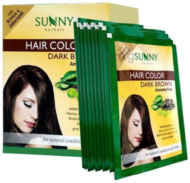 Sunny Herbals Hair Color 12 Sachets Dark Brown