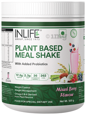 Inlife Plant Based Meal Shake | with Added Probiotics Mixed Berry