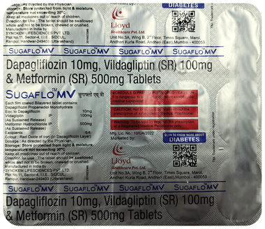 Sugaflo MV 10mg/500mg/100mg Tablet