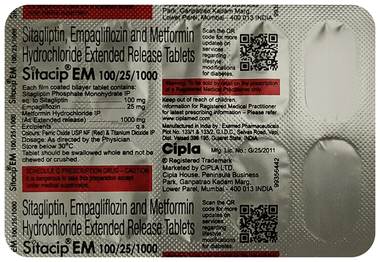Sitacip EM 100/25/1000 Tablet ER