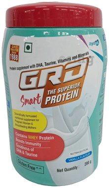 GRD Smart Whey Protein with DHA & Taurine | Gluten Free | Flavour Vanilla Powder